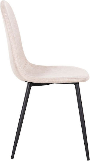 Leonardo Dining Room Fabric Chair Beige 42x49x84cm