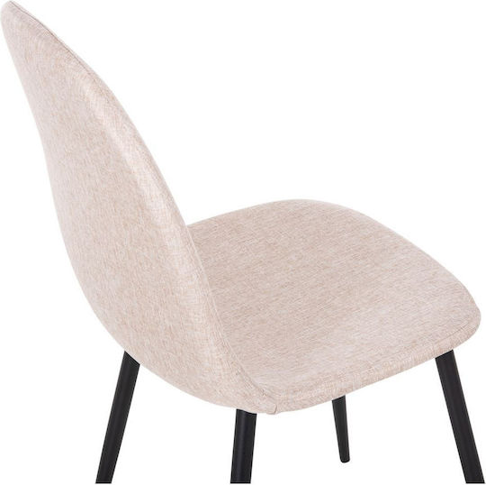 Leonardo Dining Room Fabric Chair Beige 42x49x84cm