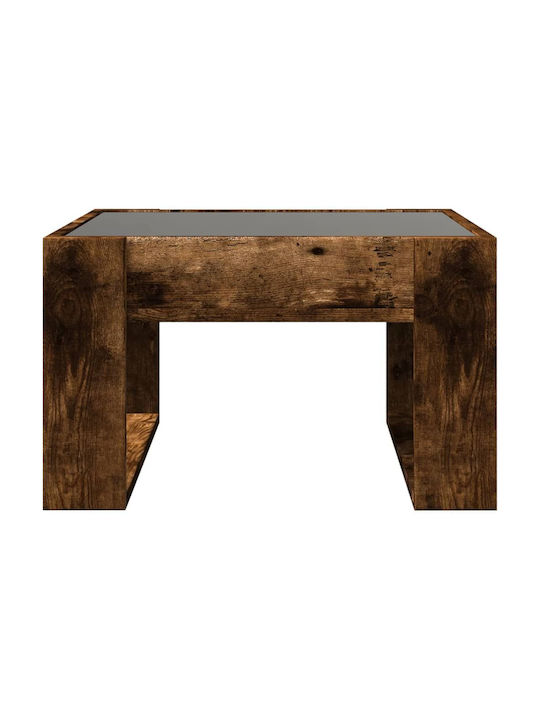 Square Glass Side Table Brown M50xP50xH30cm