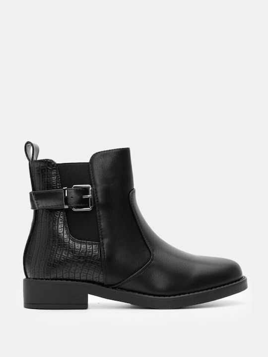 Stiefeletten mit Krokodildetail 4315101-schwarz