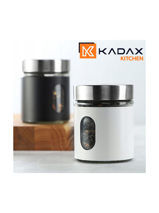 Kadax Set 1pcs Jars General Use with Lid Glass White 320ml