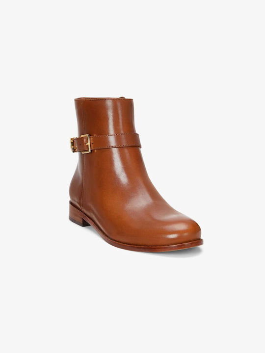 Ralph Lauren Leather Women's Ankle Boots Brown