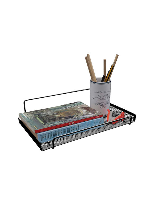 Uncle George Wall Mounted Bathroom Shelf Metallic 30x19x7cm Black