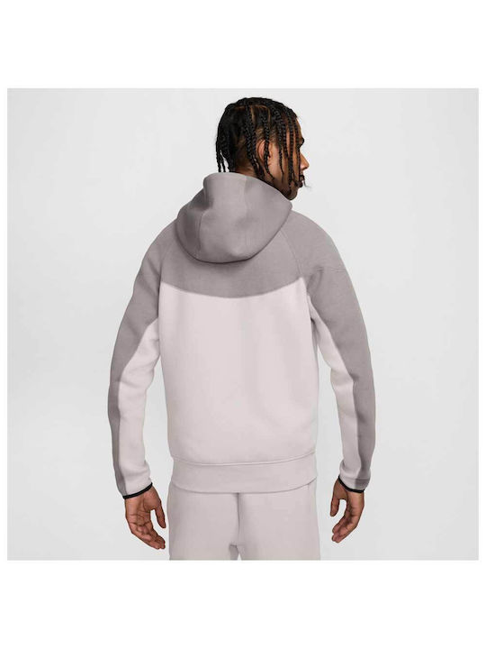 Nike Sportswear Tech Men's Sweatshirt Jacket with Hood and Pockets Gray