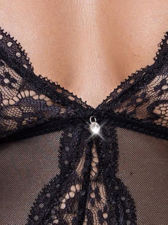 Bodysuit Sexy Plasă Negru