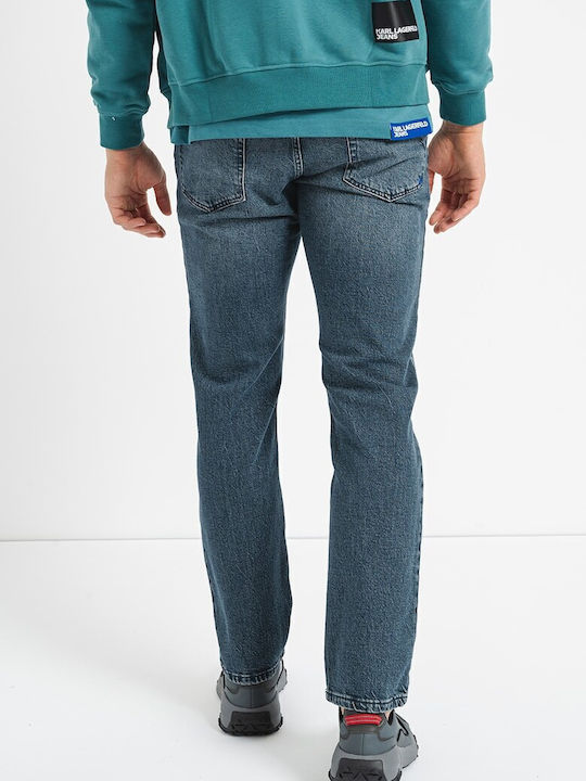 Ανδρικό Παντελόνι Τζιν με Slim Tapered Εφαρμογή Whale Dark Blue