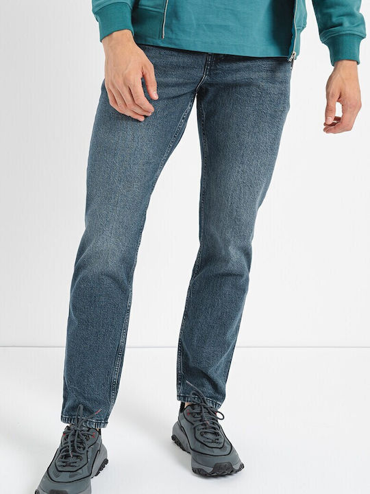 Ανδρικό Παντελόνι Τζιν με Slim Tapered Εφαρμογή Whale Dark Blue