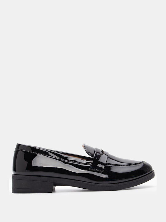 Luigi Patent Leather Women's Loafers in Black Color