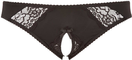 Women's Sexy String Car with Lace Black