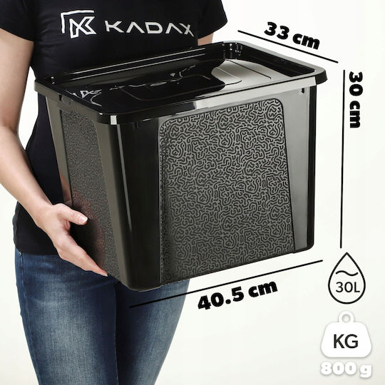 Kadax Kunststoff Aufbewahrungsbox mit Deckel Schwarz 30Es 1Stück