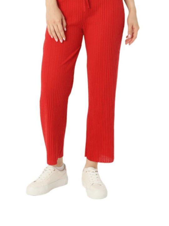 Women's Fabric Trousers Red