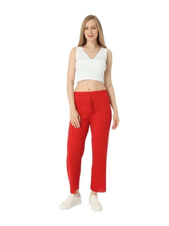 Women's Fabric Trousers Red