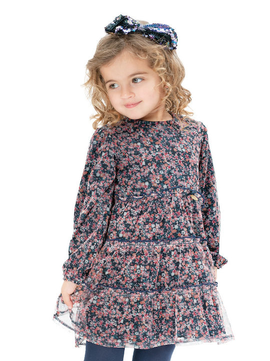 Energiers Kids Dress Tulle Floral Long Sleeve Embrime