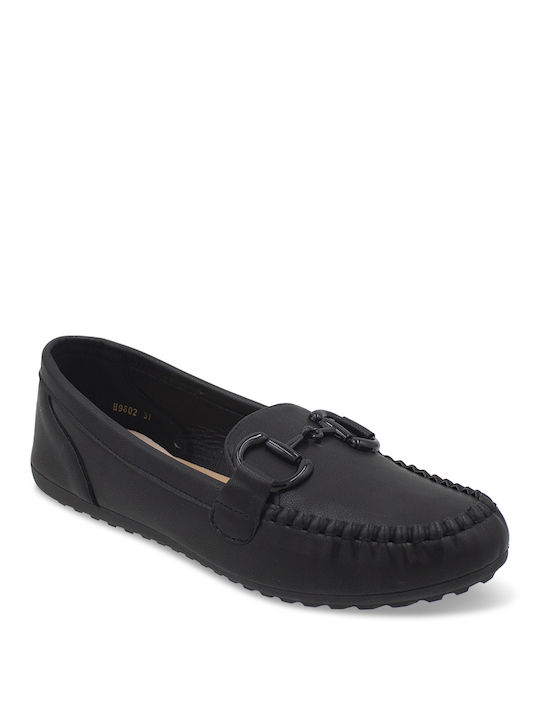 Tsouderos Shoes Γυναικεία Loafers σε Μαύρο Χρώμα