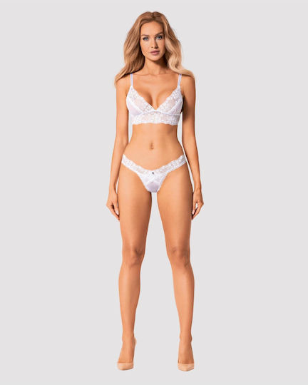 Heavenly Sexy Seturi De Lenjerie Sexy Cu Dantelă Alb 2 Bucăți