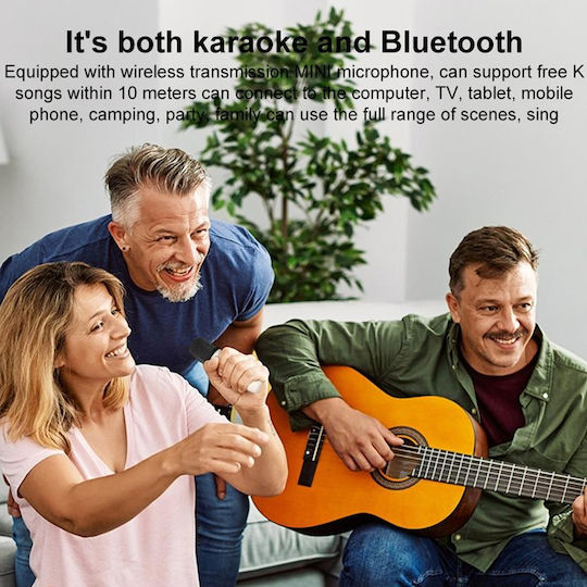 WK Ηχείο Karaoke με Ασύρματο Μικρόφωνο και Εφέ Φωτισμού WK D43 mini Μαύρο