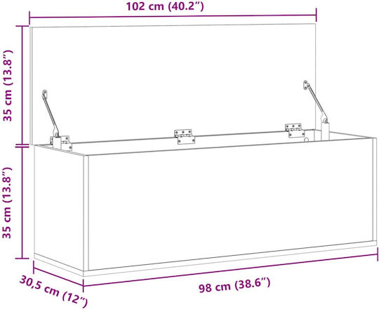 vidaXL Dekorative Truhe Hölzernes Braun 102x35x35cm