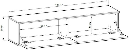TV-Ständer Beige M135xP32xH30cm