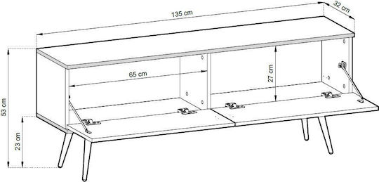 Έπιπλο TV Επιδαπέδιο Γκρι 135x32x53εκ. Έπιπλο TV Επιδαπέδιο Γκρι 135x32x53εκ.