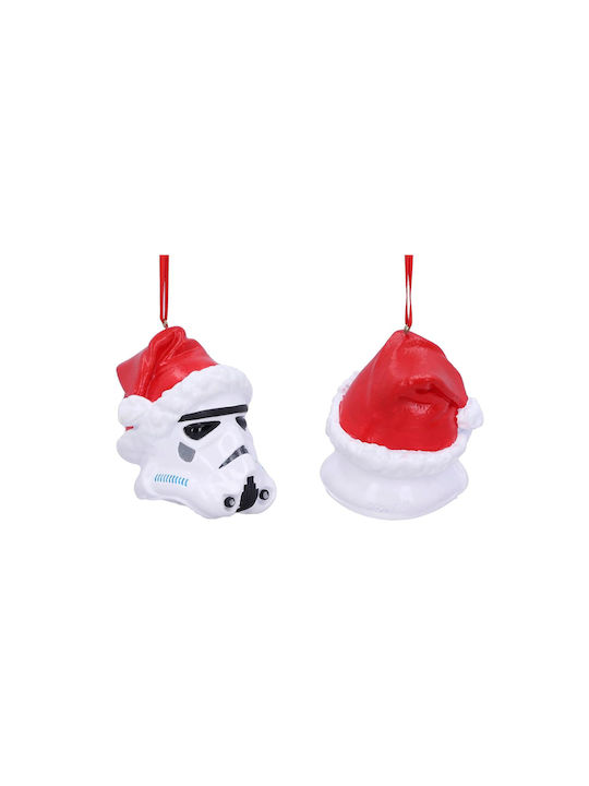 Hanging Santa Claus Ornament Polyresin White 14x14cm