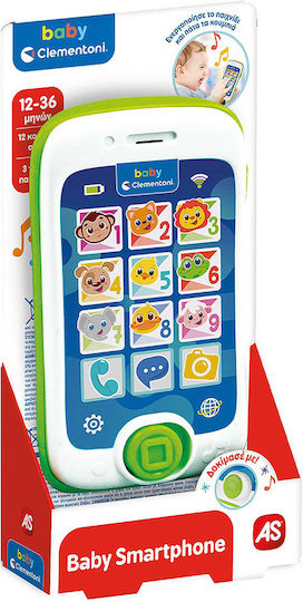 Baby Clementoni Smartphone Touch & Play Telephone Toy with Music for 12+ Months