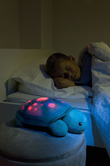 Cloud b Sleep Toy Twinkling Twilight Turtle made of Fabric with Light and Sounds for 0++ Months Aqua
