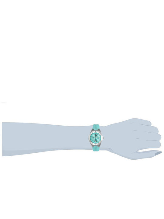 Invicta Angel Дамски Часовник 38mm Кварцов с Тюркоазен Каучуков Каишка
