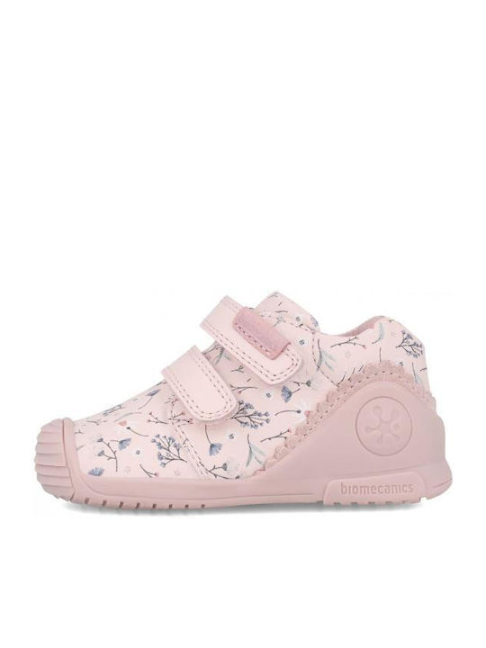 Anatomical Leather Kids Boots with Zipper Pink