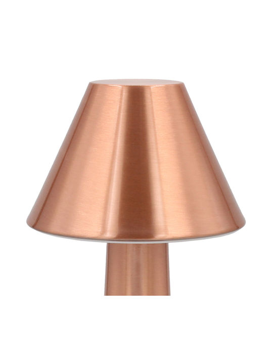 Keskor Metal Table Lamp LED with Rose Gold Shade and Base