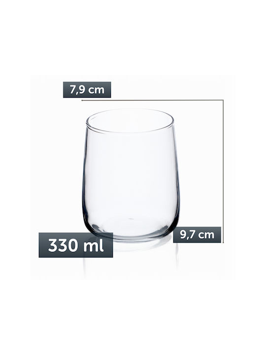 Kadax Glas Wasser / Cocktail/Trinken / Whiskey aus Glas 330ml