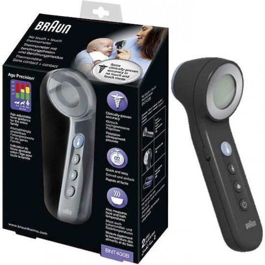 Braun No Touch Infrared Thermometer Suitable for Babies Black