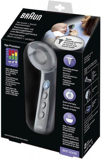 Braun No Touch Infrared Thermometer Suitable for Babies Black
