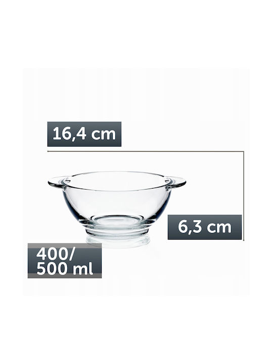 Kadax Serving Bowl Round Glass Transparent