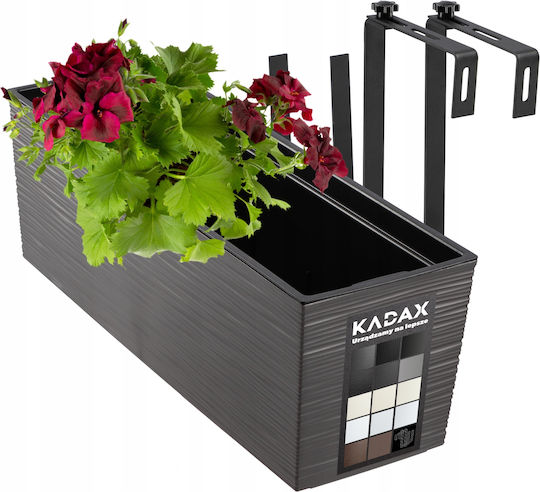 Kadax Ζαρντινιέρα Πλαστική Γκρι 19x56εκ.
