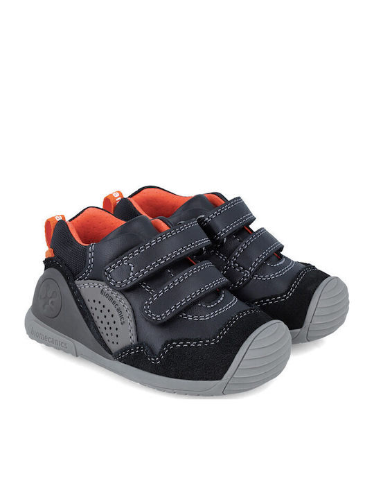 Παιδικά Sneakers Ανατομικά με Σκρατς Μαύρα