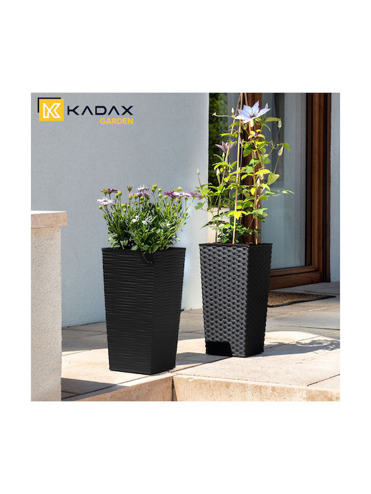 Kadax Γλάστρα Πλαστική Μαύρη 29x57εκ.
