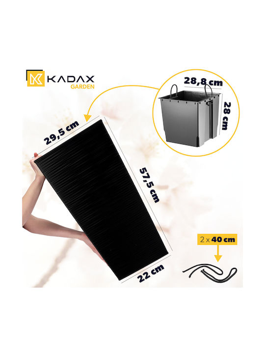 Kadax Γλάστρα Πλαστική Μαύρη 29x57εκ.
