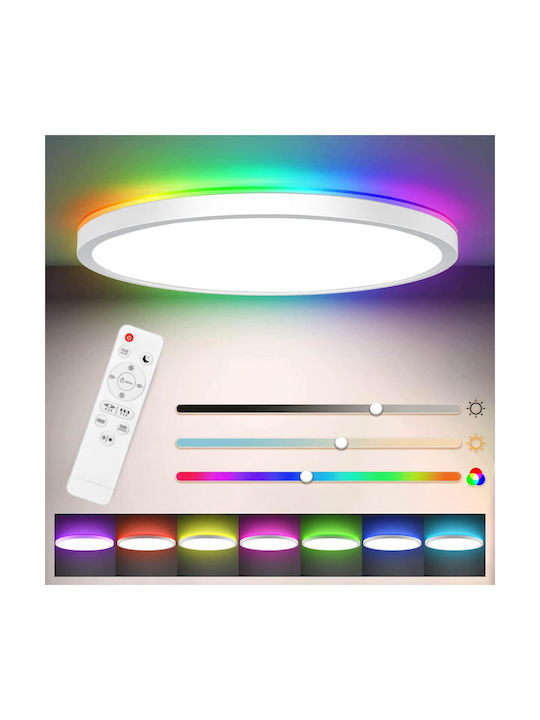 Adviti Deckenleuchte Weiß mit Integrierter LED und Fernbedienung