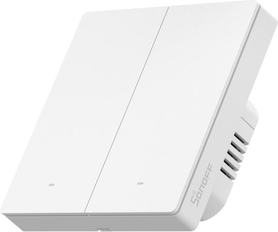 Sonoff M52c86w Стенен Прекъсвач Wi-Fi Двойна с Бяла Рамка
