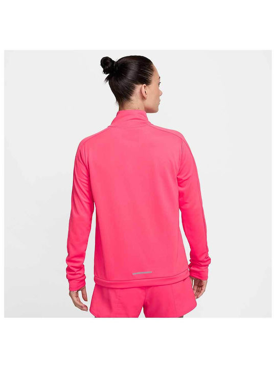 Nike Swoosh Damen Sportliches Bluse Langärmelig Dri-Fit Rosa