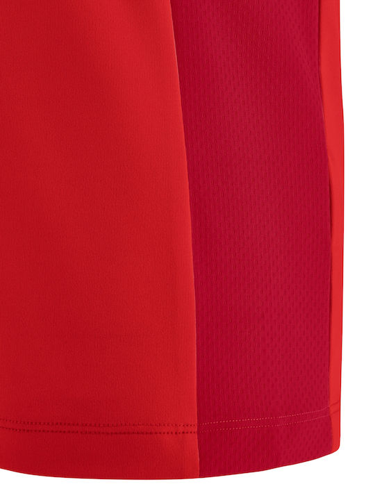 Damen Bluse mit V-Ausschnitt Red, Dark Red, White