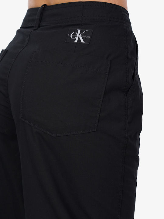 Damen Chino Hose in Lockere Passform Schwarz