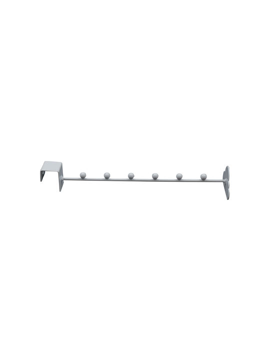 Onkel George Wandhaken Metall 6 Positionen Weiß oder Schwarz Abmessungen 27x7x4cm Innenorganisation Weiß