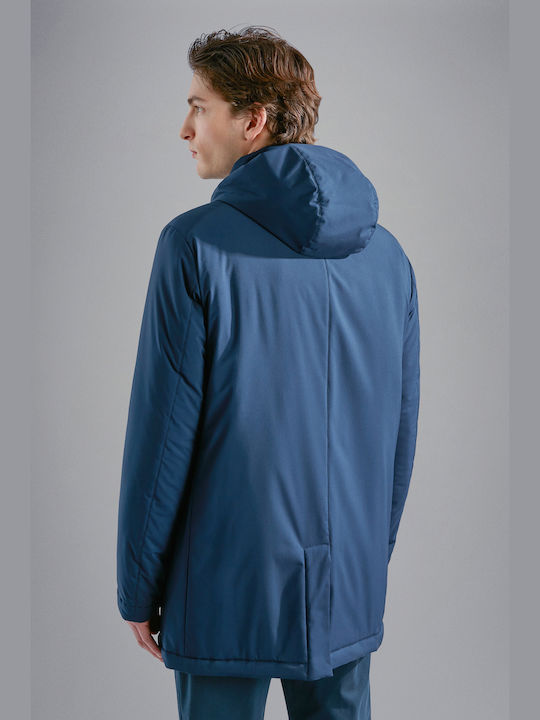 Paul & Shark Herren Jacke Leder Blue