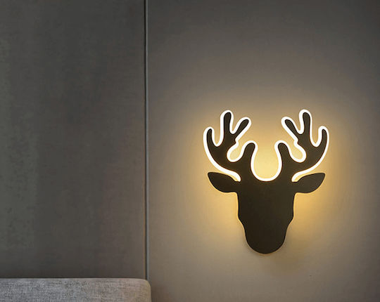 Greenie Lamp Wall with Integrated LED and Warm White Light Black