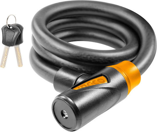 Ingco Bicycle Cable Lock with Key Green