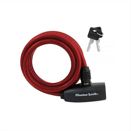 Master Lock 8127EURDPRO Bicycle Cable Lock with Key Red