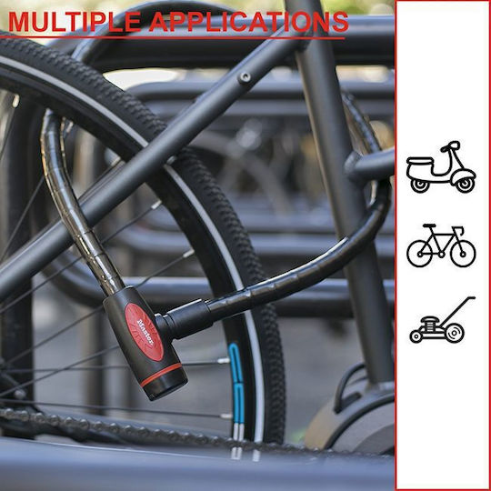 Master Lock 8228EURDPRO Lacăt Bicicletă Tip Spiră cu cheie Neagră