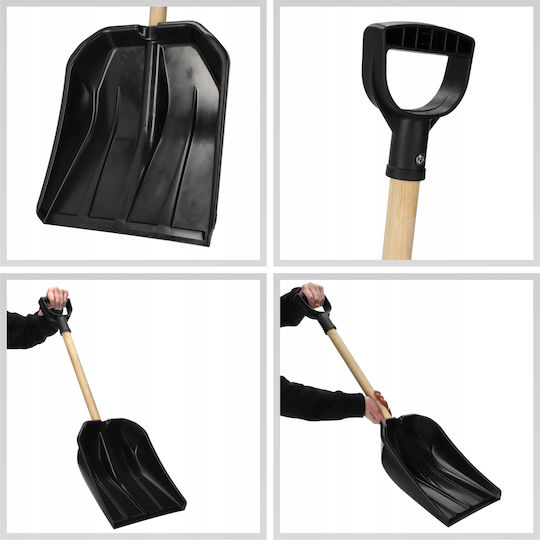 Kadax Schneeschaufel mit Stiel 60cm und Plastikgriff