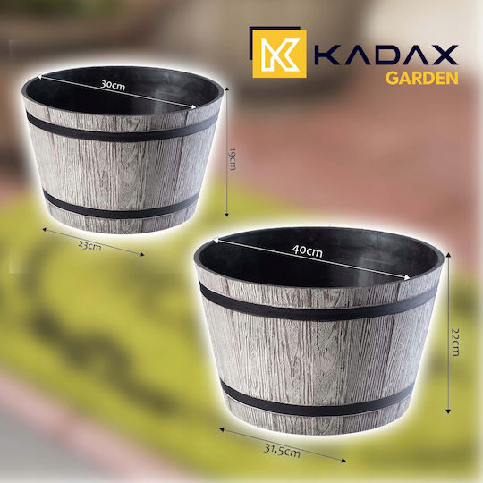 Kadax Blumentopf Trommel Kunststoff Light Gray